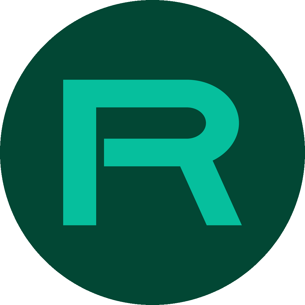 Símbolo redondo da Retta em verde